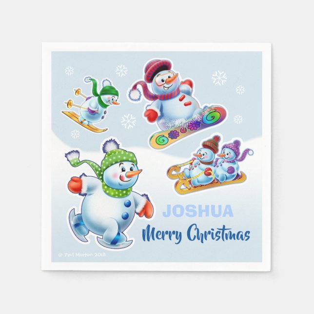 Guardanapo De Papel Neves de Natal bonitinha de papel (Frente)