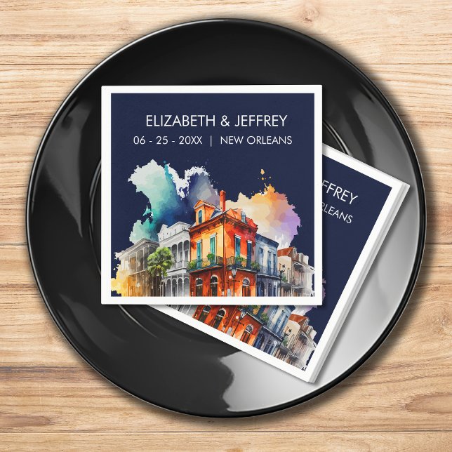 Guardanapo De Papel New Orleans Nola Louisiana - Casamento por Aquarel (Criador carregado)