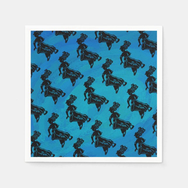 Guardanapo De Papel New York Boogie Nights Drum Blue (Frente)