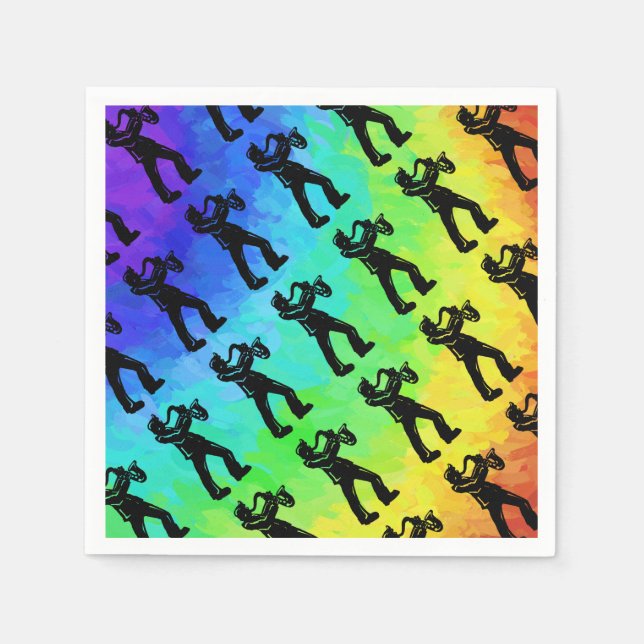 Guardanapo De Papel New York Boogie Nights Saxofone Rainbow (Frente)