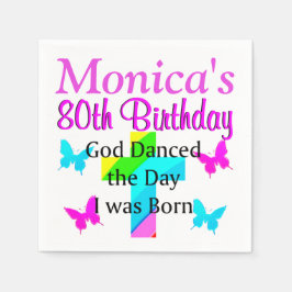 GUARDANAPO DE PAPEL NICE 80 BIRTHDAY PERSONALIZADO NAPKINS CRISTÃOS