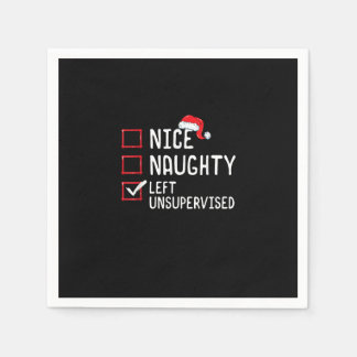 Guardanapo De Papel Nice Naughty Left Unsupervised Christmas List  