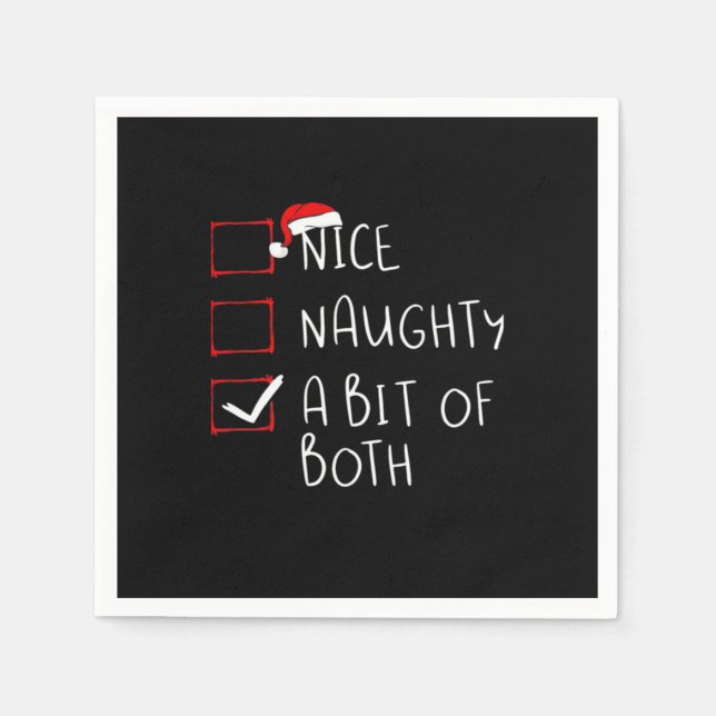 Guardanapo De Papel Nice Naughty Santa Hat Humor Vibe  (Frente)