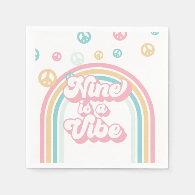 Guardanapo De Papel Nine is a Vibe Retro Verão Arco-íris (Frente)