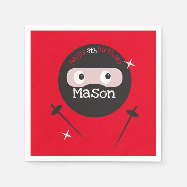 Guardanapo De Papel Ninja Martial Arts Karate Boys Aniversário (Frente)