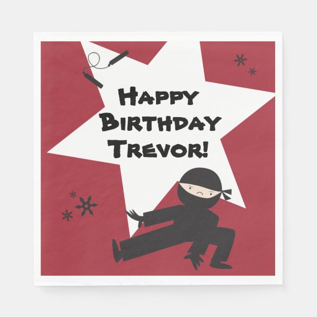 Guardanapo De Papel Ninja Party Napkins - Escolha Sua Própria Cor! (Frente)