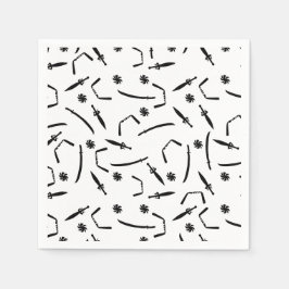 Guardanapo De Papel Ninja Warrior Party Black and White