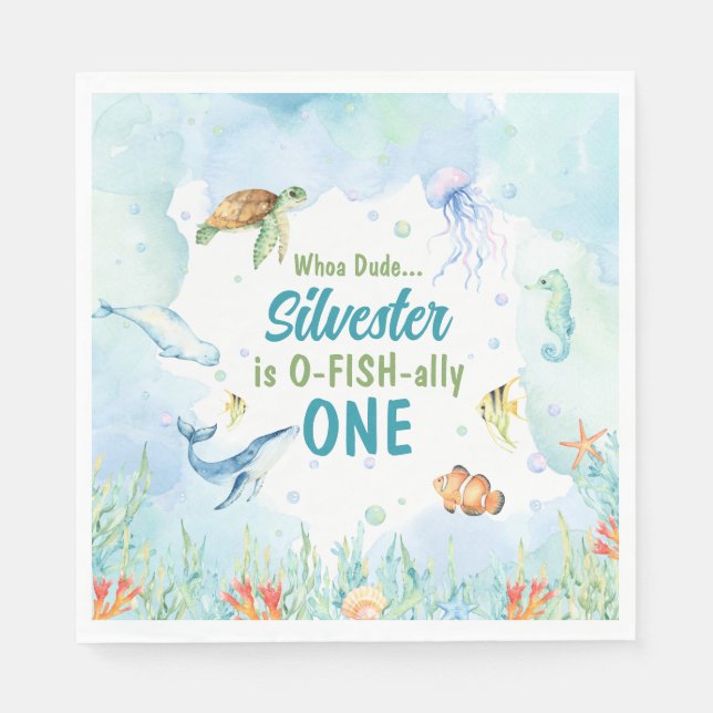 Guardanapo De Papel No aniversário do Mar Napkins (Frente)