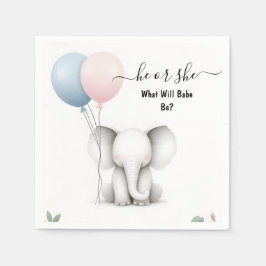 Guardanapo De Papel No Big Zoo Baby White Elephant Birth Reveal