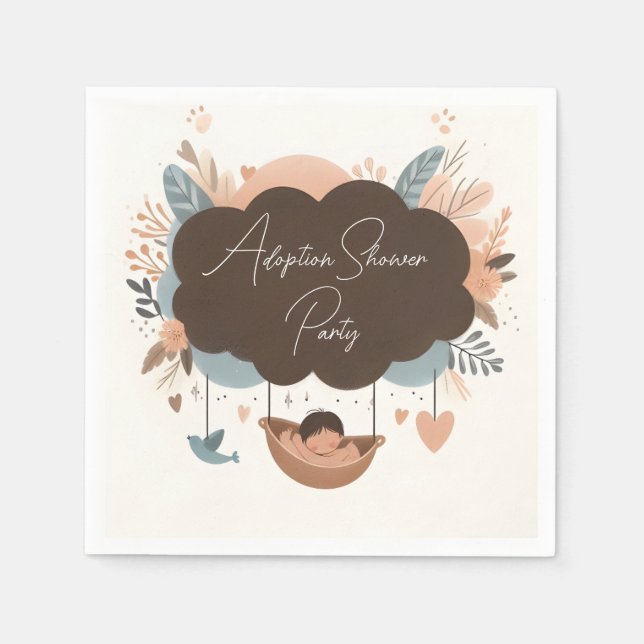 Guardanapo De Papel No Chá de fraldas do Dia da Adoção Infantil do Fil (Frente)