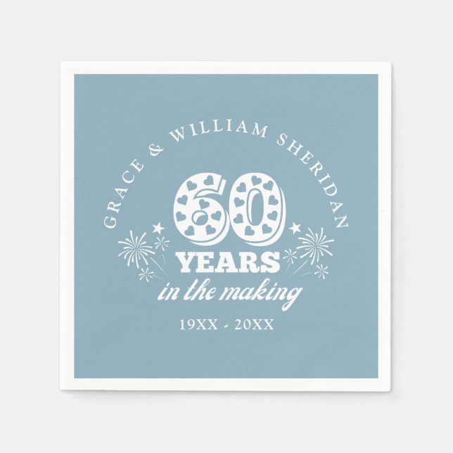 Guardanapo De Papel No Fazer 60º Aniversário de Casamento (Frente)