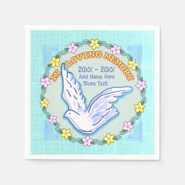 Guardanapo De Papel No Loving Memory Dove Memorial napkins (Frente)