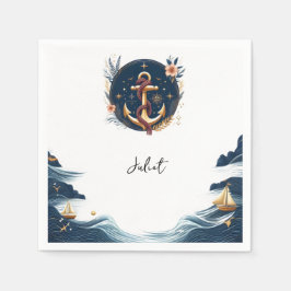 Guardanapo De Papel Nó Navio Azul Marinho Despedida de Solteira Náutic