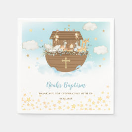 Guardanapo De Papel Noah's Ark Cute Animal Boy Baptism Christening