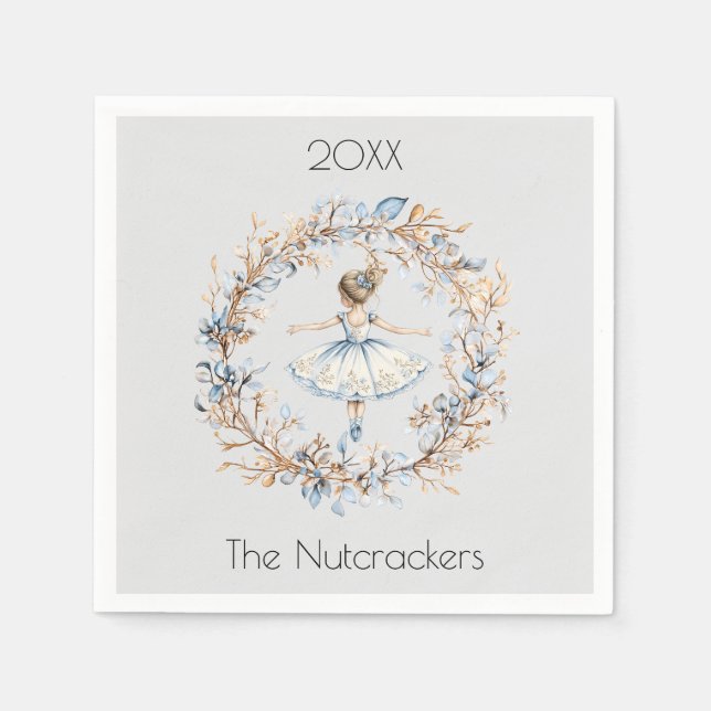 Guardanapo De Papel Nocraquita de Natal Ballerina Watercolor (Frente)