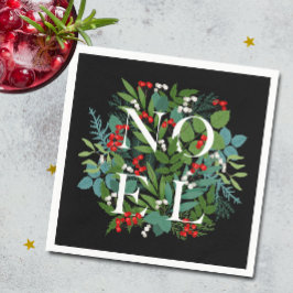 Guardanapo De Papel NOEL Berries Greenery no Natal Negro