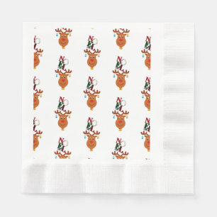 Guardanapo De Papel Noel Deer Bells Bauble Rudolf Snowflakes Natal