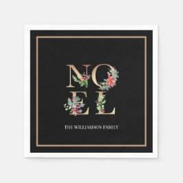 Guardanapo De Papel Noel Greenery Berries, Dourado Natal elegante