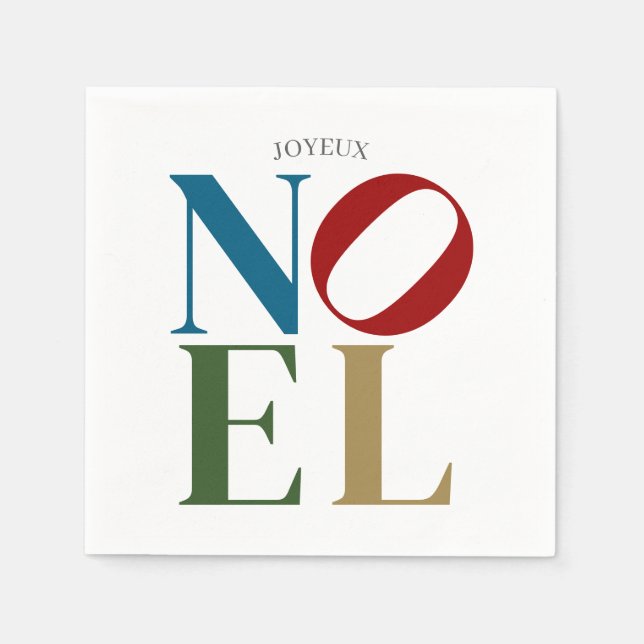 Guardanapo De Papel NOEL Pop - Letra Art Inscrita no Natal (Frente)