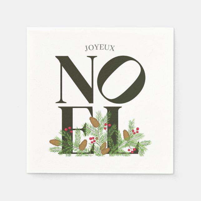 Guardanapo De Papel NOEL Pop - Letra Art Inscrita no Natal (Frente)