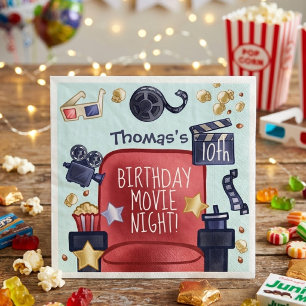 Guardanapo De Papel Noite de cinema de aniversário