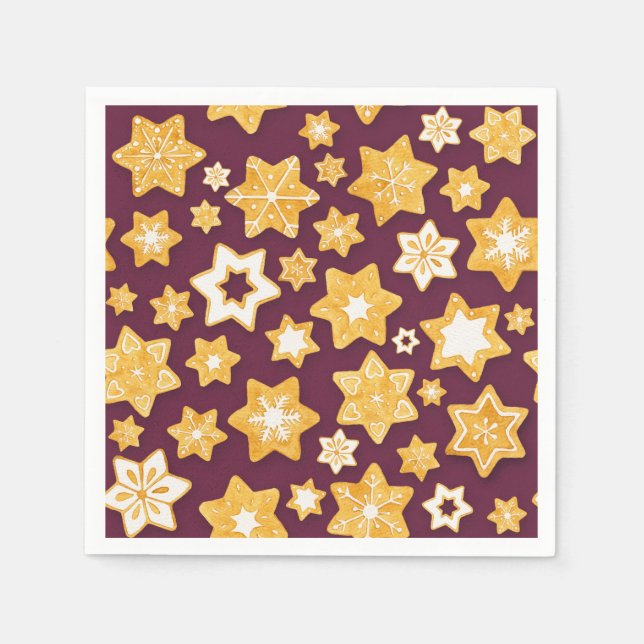 Guardanapo De Papel Noite de Cookie com fundo de ameixa profunda (Frente)