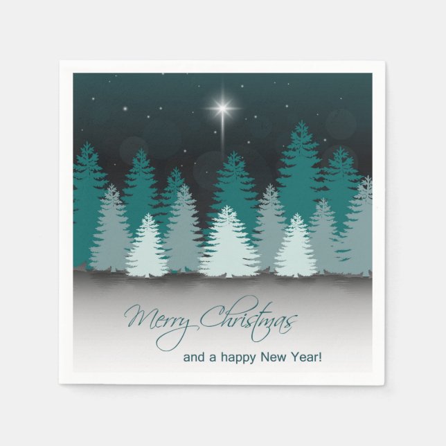 Guardanapo De Papel Noite de inverno com Estrela de Belém (Frente)