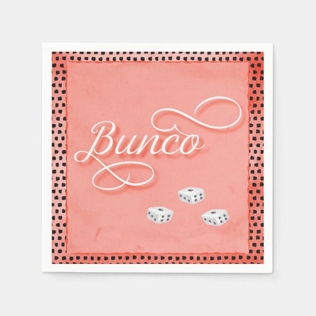 Guardanapo De Papel Noite de Jogo de Dice Bunco (Frente)