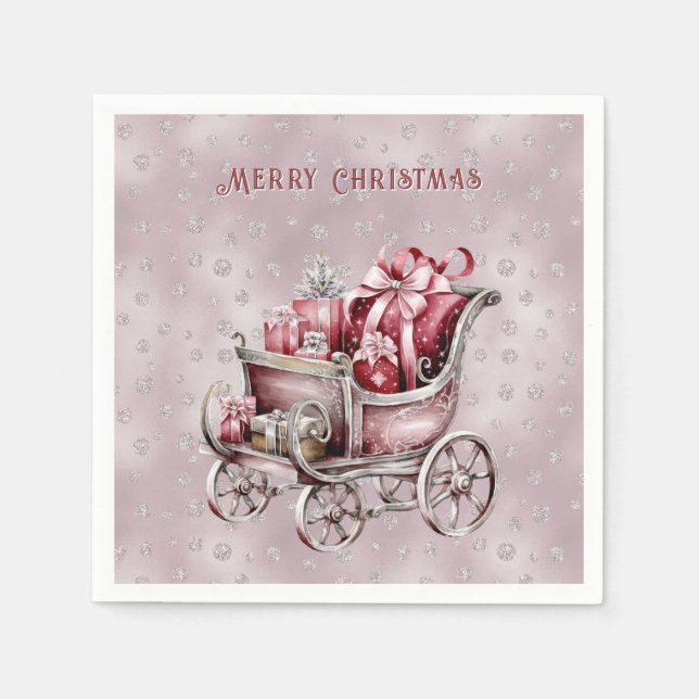 Guardanapo De Papel Noite de Natal com presentes Natal Napkin (Frente)