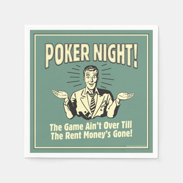 Guardanapo De Papel Noite de Poker! O jogo não acabou (Frente)