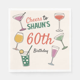 Guardanapo De Papel Noite do coquetel de 60 festas de aniversário Pape