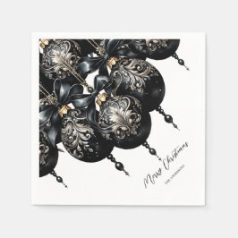 Guardanapo De Papel Noite elegante de preto e ouro, luxo de Natal