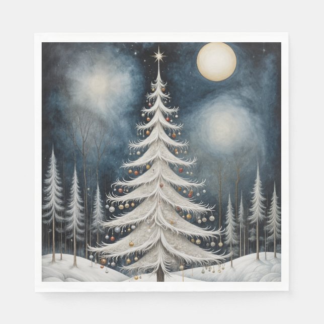 Guardanapo De Papel Noite Estrelada de Inverno (Frente)