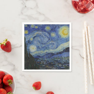 Guardanapo De Papel Noite Estrelada & Van Gogh /arte vintage famosa