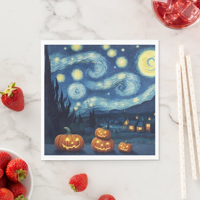 Guardanapo De Papel Noite Estrelada Van Gogh Halloween (Insitu)
