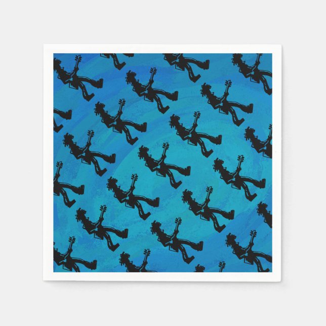 Guardanapo De Papel Noites de Boogie de Nova York Guitarra Azul (Frente)