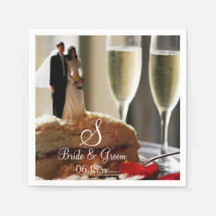 Guardanapo De Papel Noiva Casamento Noiva Bolo Nome Personalizado Data