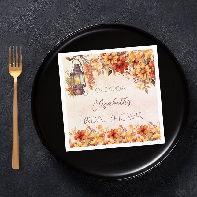 Guardanapo De Papel Noiva Chuva de presentes outono laranja floral lâm (Criador carregado)