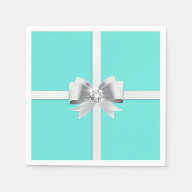 Guardanapo De Papel Noiva & Co. Turquoise/Teal Bridal Party Napkins (Frente)