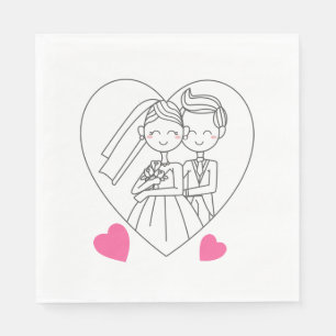 Guardanapo De Papel Noiva De Amor E Casamento De Coração Rosa