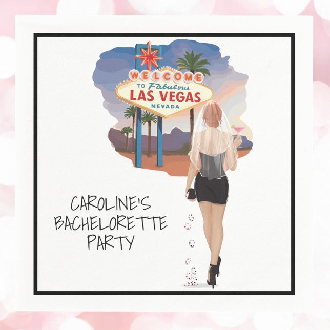 Guardanapo De Papel Noiva de Cabelo Vermelho de Las Vegas  (Criador carregado)