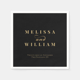 Guardanapo De Papel Noiva Dourada negra e casamento de noivas