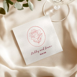 Guardanapo De Papel Noiva Floral Clássica Jardim de Família Rosa