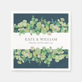 Guardanapo De Papel Noiva Guirlanda De Eucalipto Verde