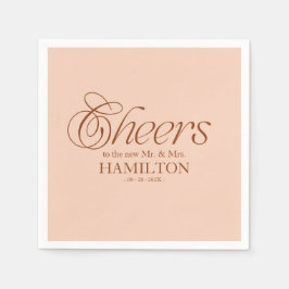 Guardanapo De Papel Noiva Minimalista Moderna Soft Peach Cheers