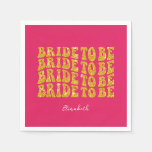 Guardanapo De Papel Noiva para ser texto com brilho dourado com nome,