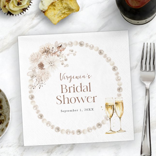 Guardanapo De Papel Noiva Pérolas Chuveiro (Pearls Bridal Shower Napkins
)