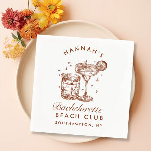 Guardanapo De Papel Noiva Personalizada Cocktail Retro Marrom