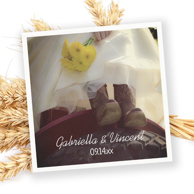 Guardanapo De Papel Noiva sobre Casamento de Fazenda do Trator Vermelh (Criador carregado)