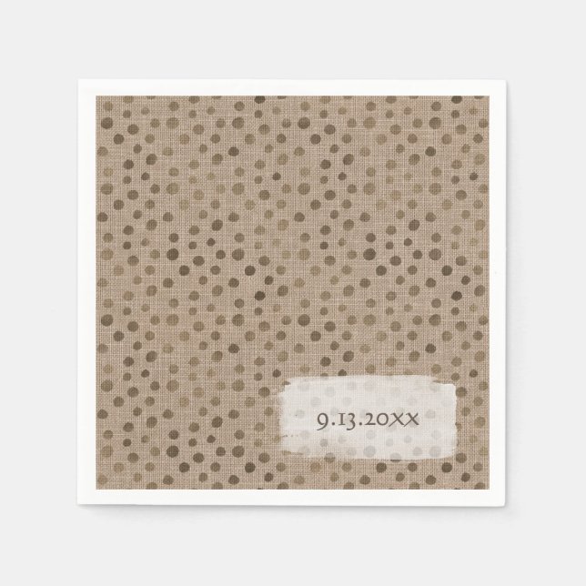 Guardanapo De Papel Noiva Tribe Brown Linen Dots DATE Wild (Frente)